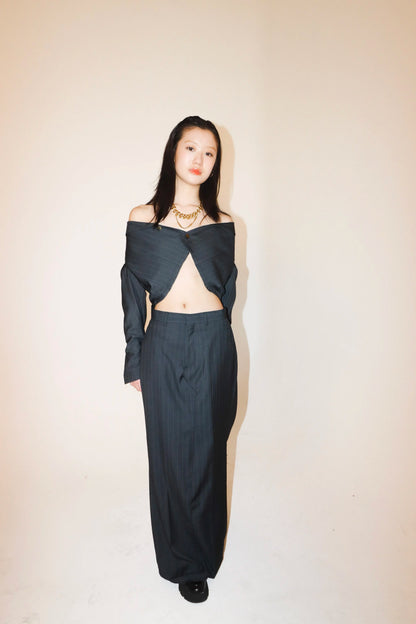 Pinstripe Skirt Suit