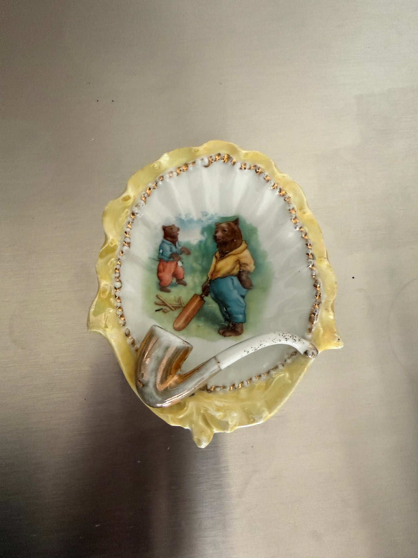 Vintage Pipe Detail Ashtray or Trinket Tray