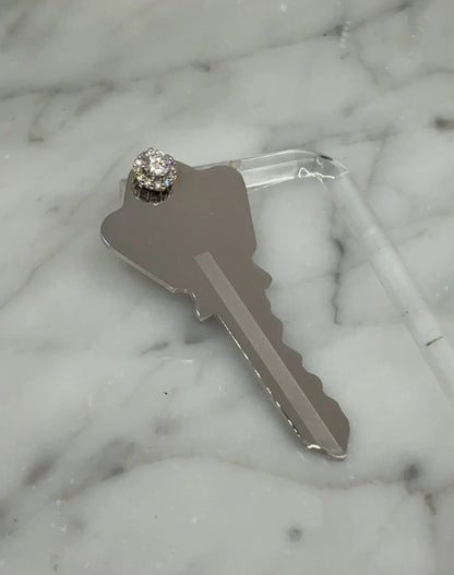 Large Key Earring Diamond Studs x ARIIS JEWELRY