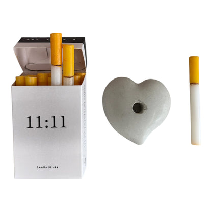 11:11 Vanilla Scented Candle + CAOS MOTE Cement Heart Holder
