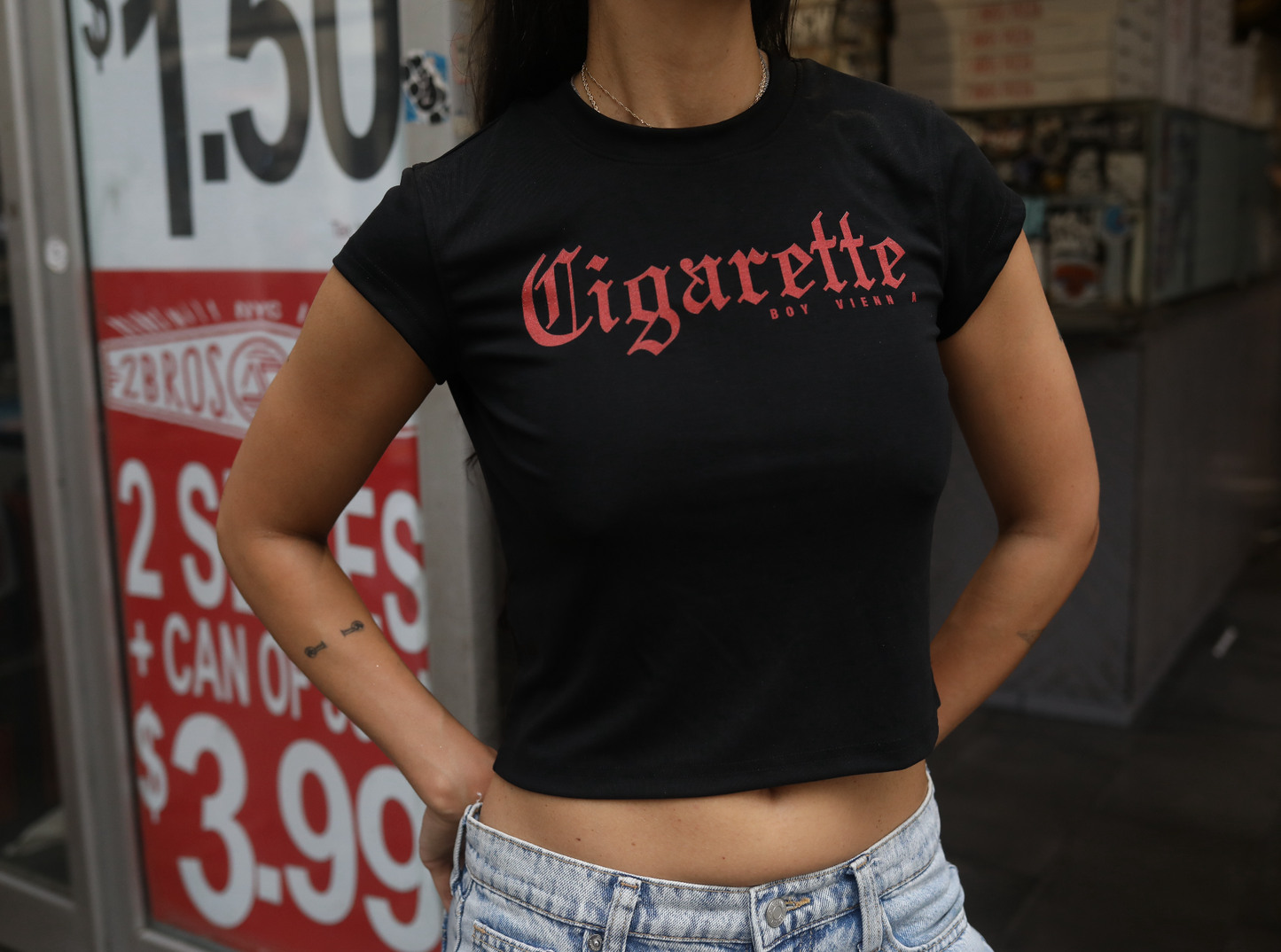 Cigarette Cropped Baby Tee
