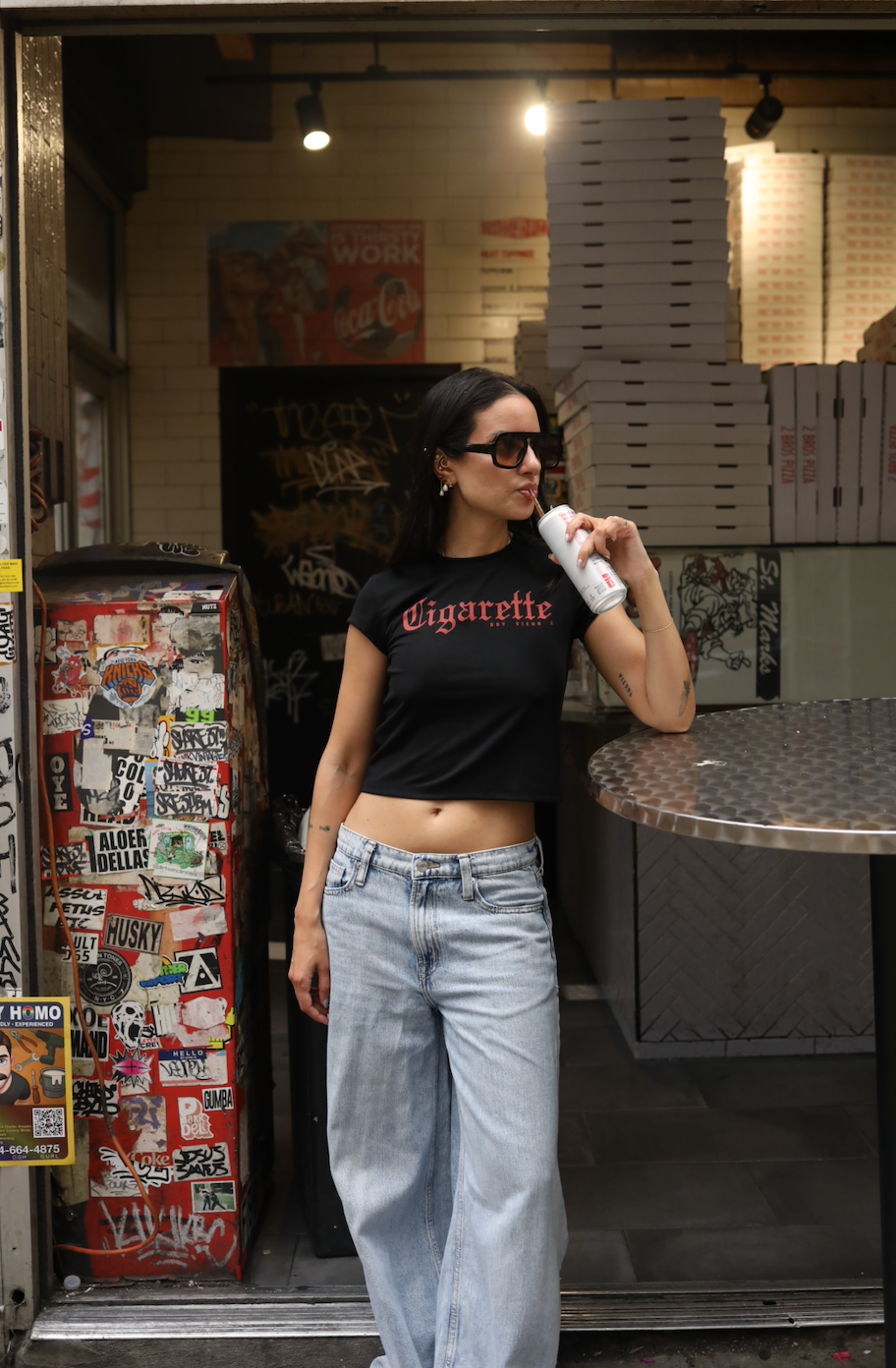 Cigarette Cropped Baby Tee