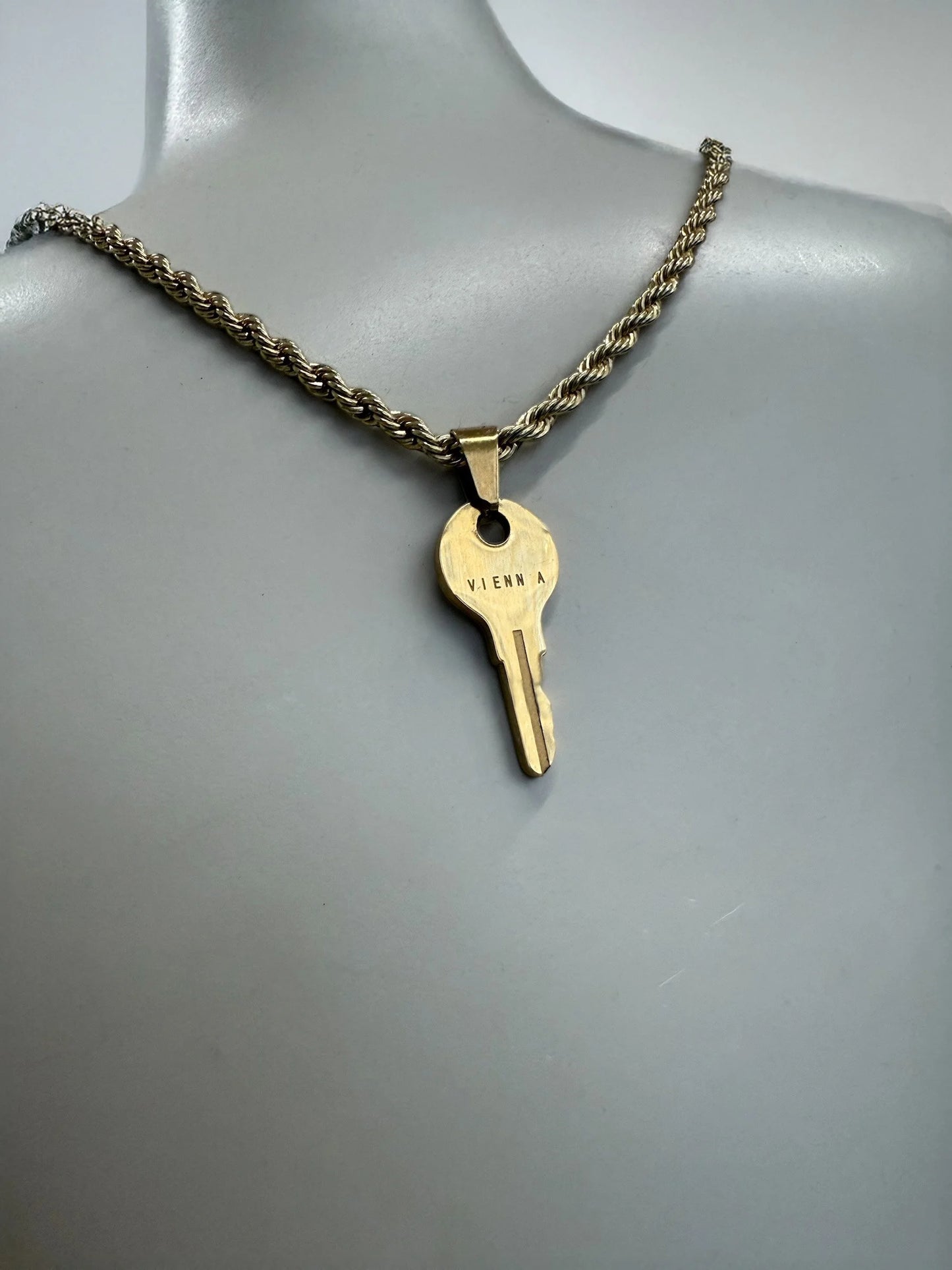Mini Gold Boy Reversible Key Choker Necklace