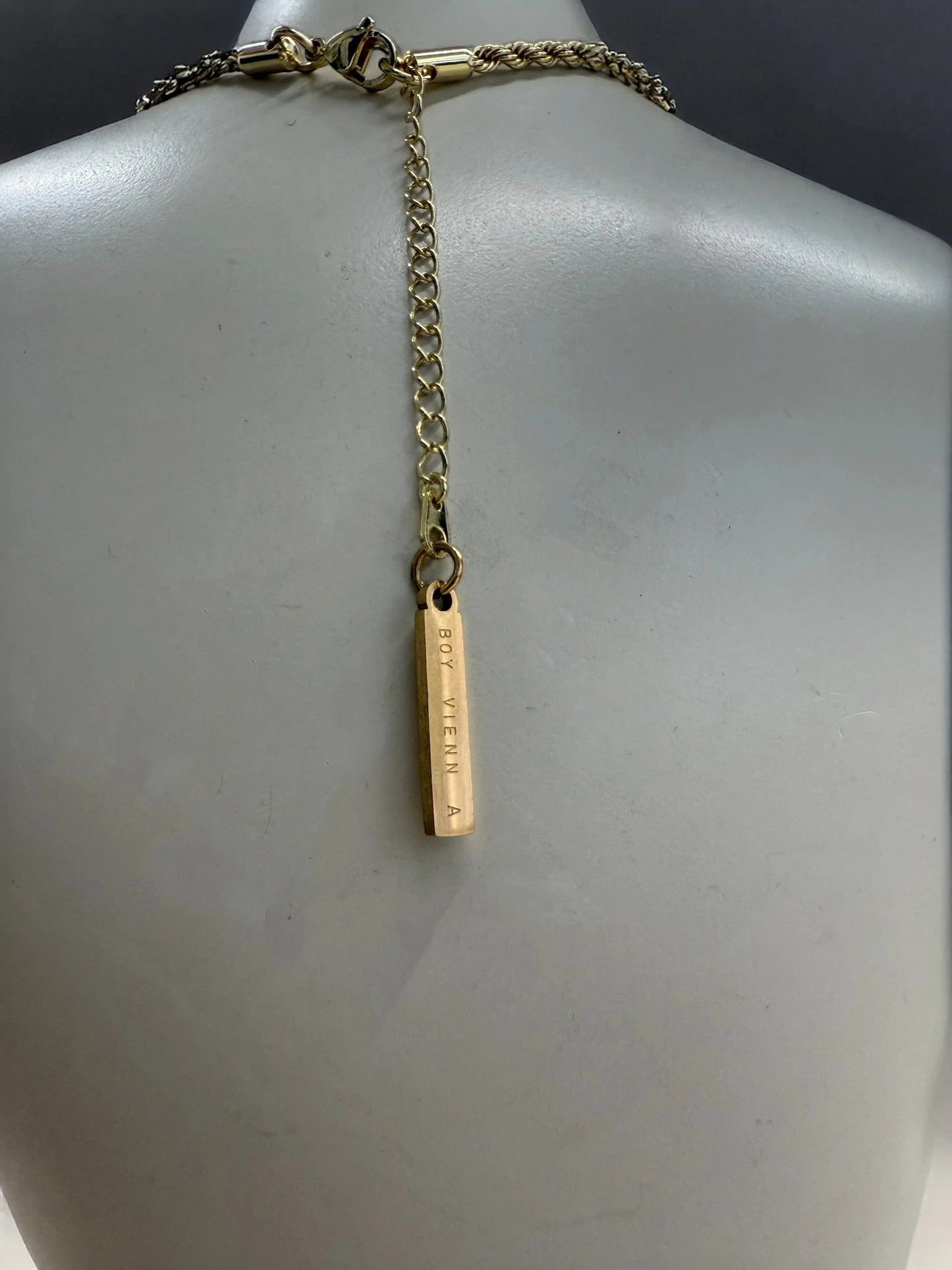 Mini Gold Boy Reversible Key Choker Necklace