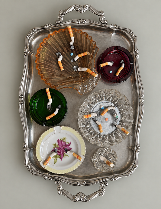 Tennyson Corley Art Vintage Ceramic Collectible Ashtrays
