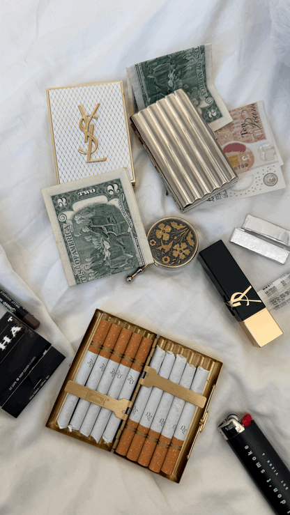 Vintage Style Metal Incense box with Cigarette Incense