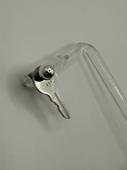 Mini Logo Reversible Key Earring Charm with Ball Stud